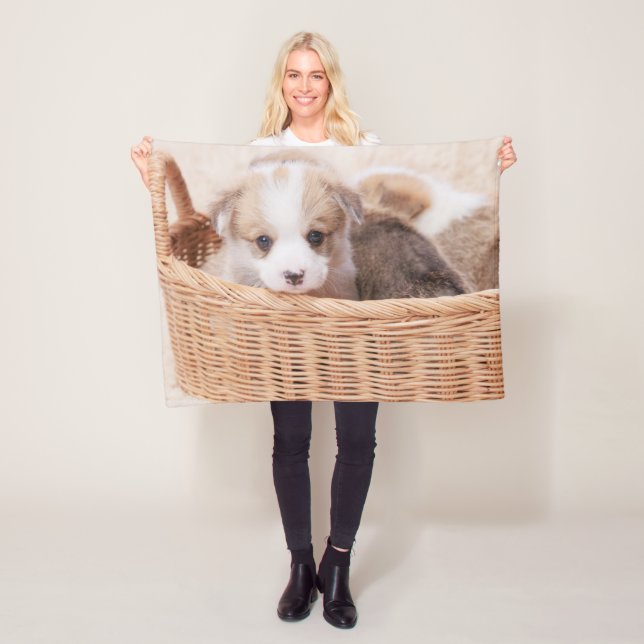 Niedliche Kleintiere | Corgi Tiny Puppy Fleecedecke (Beispiel)