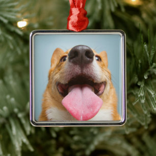 Niedliche Kleintiere Corgi Tongue Ornament Aus Metall