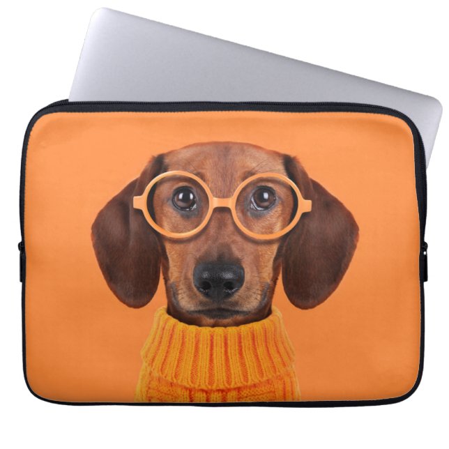 Niedliche Kleintiere | Dackel Orange Sweater Laptopschutzhülle (Vorderseite)