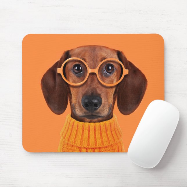 Niedliche Kleintiere | Dackel Orange Sweater Mousepad (Mit Mouse)