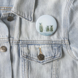 Niedliche Kleintiere Drei junge Polarbären Button