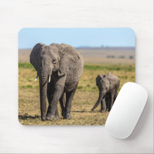 Niedliche Kleintiere   Elephant Mother & Baby Mousepad