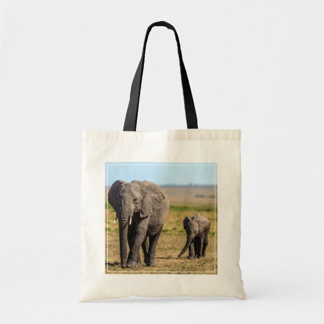 Niedliche Kleintiere | Elephant Mother & Baby Tragetasche (Vorne)
