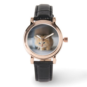 Niedliche Kleintiere Fluffy Orange Kitten Armbanduhr