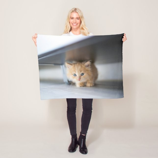 Niedliche Kleintiere | Fluffy Orange Kitten Fleecedecke (Beispiel)