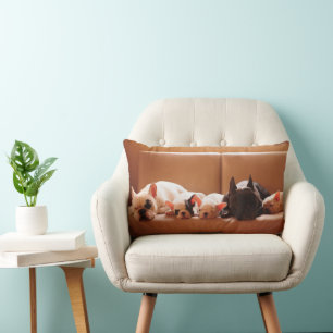 Niedliche Kleintiere Französische Bulldog-Famili Lendenkissen