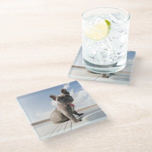 Niedliche Kleintiere Französisches Bulldog-Boot Glasuntersetzer