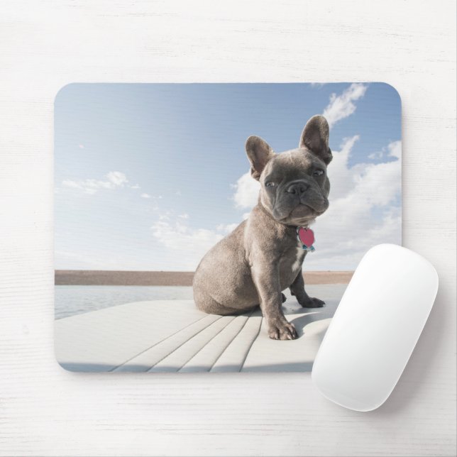 Niedliche Kleintiere | Französisches Bulldog-Boot Mousepad (Mit Mouse)