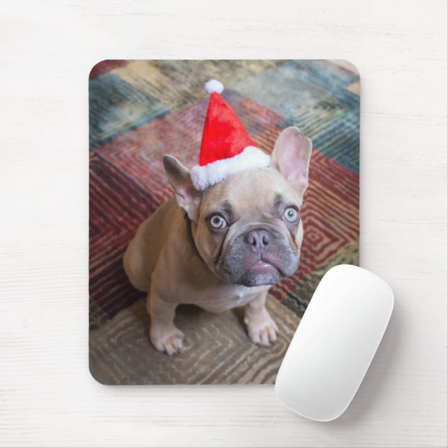 Niedliche Kleintiere | French Bulldog Christmas Mousepad (Mit Mouse)