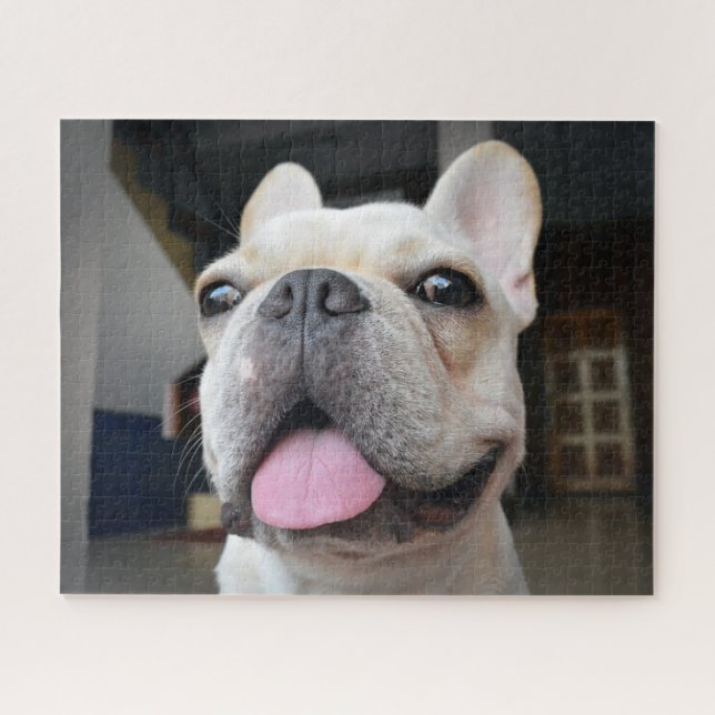 Niedliche Kleintiere | French Bulldog Face Puzzle (Horizontal)