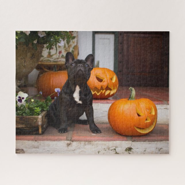 Niedliche Kleintiere | French Bulldog Halloween Puzzle (Horizontal)