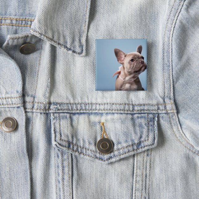 Niedliche Kleintiere | French Bulldog Pink Bow Button (Beispiel)