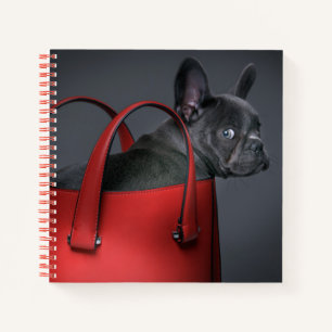 Niedliche Kleintiere French Bulldog Red Hand Bag Notizbuch