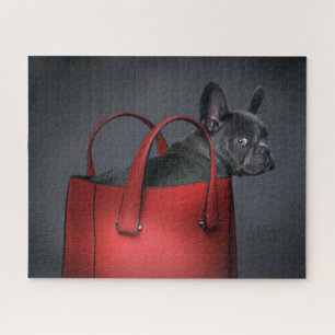 Niedliche Kleintiere   French Bulldog Red Hand Bag Puzzle