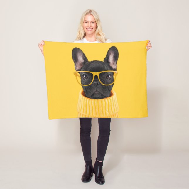 Niedliche Kleintiere | French Bulldog-Sonnenbrille Fleecedecke (Beispiel)