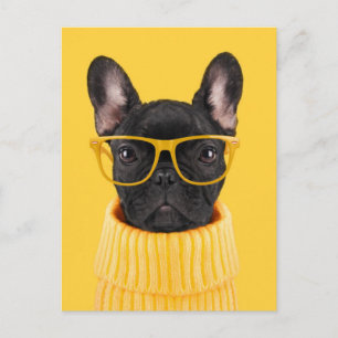 Niedliche Kleintiere French Bulldog-Sonnenbrille Postkarte