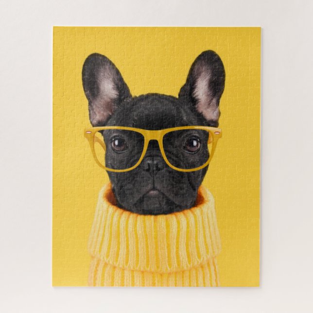 Niedliche Kleintiere | French Bulldog-Sonnenbrille Puzzle (Vertikal)