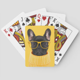 Niedliche Kleintiere French Bulldog-Sonnenbrille Spielkarten