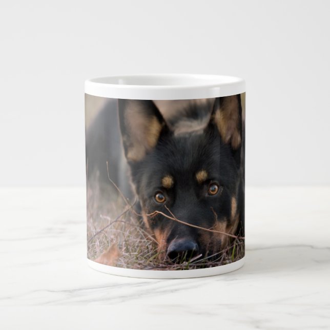 Niedliche Kleintiere | German Shepherd Puppy Jumbo-Tasse (Vorderseite)