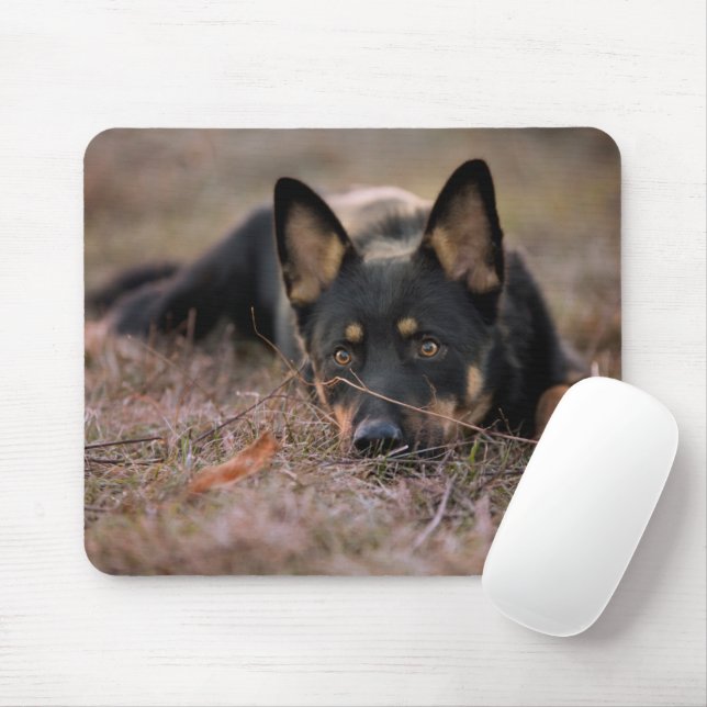 Niedliche Kleintiere | German Shepherd Puppy Mousepad (Mit Mouse)