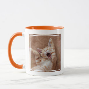 Niedliche Kleintiere   Ginger Kitten Yawning Tasse