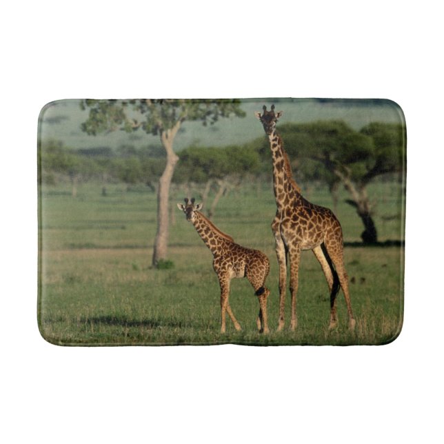 Niedliche Kleintiere | Giraffe Calf & Mama Badematte (Vorderseite)