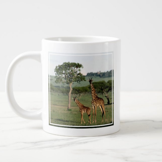Niedliche Kleintiere | Giraffe Calf & Mama Jumbo-Tasse (Links)