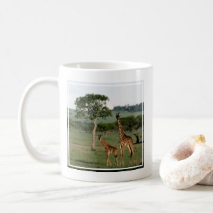 Niedliche Kleintiere   Giraffe Calf & Mama Kaffeetasse