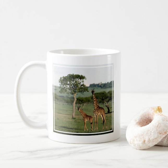 Niedliche Kleintiere | Giraffe Calf & Mama Kaffeetasse (Mit Donut)