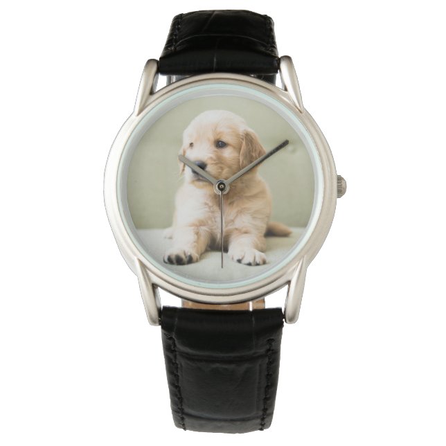 Niedliche Kleintiere | Golden Retriever Puppy Armbanduhr (Vorderseite)