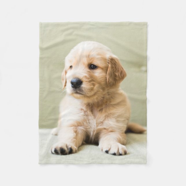 Niedliche Kleintiere | Golden Retriever Puppy Fleecedecke (Vorderseite)