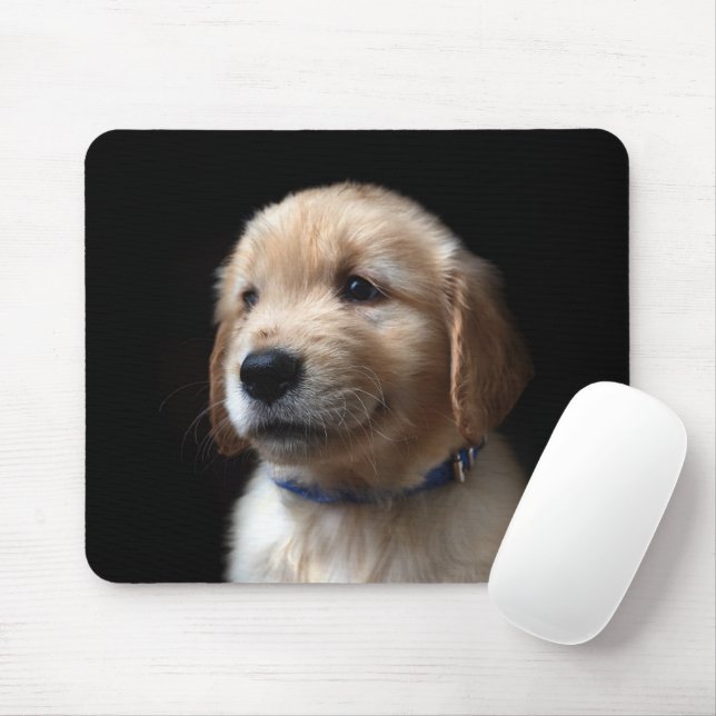 Niedliche Kleintiere | Golden Retriever Puppy Mousepad (Mit Mouse)