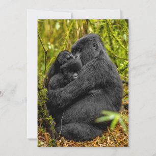 Niedliche Kleintiere Gorilla & Baby Dankeskarte