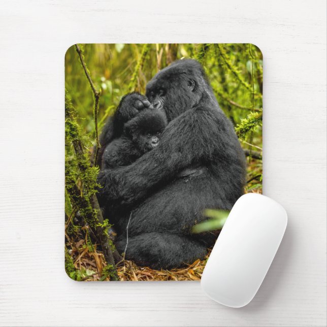 Niedliche Kleintiere | Gorilla & Baby Mousepad (Mit Mouse)