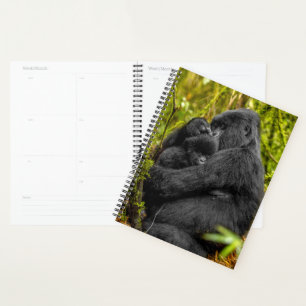 Niedliche Kleintiere Gorilla & Baby Planer