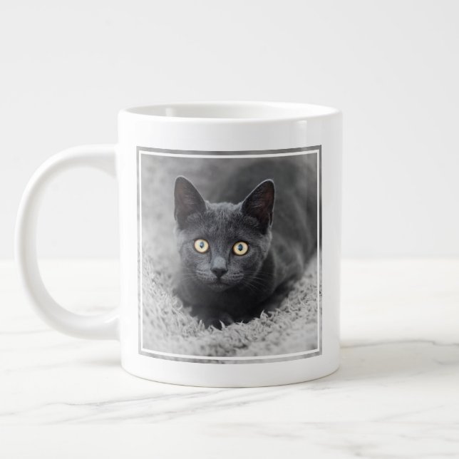 Niedliche Kleintiere | Graue Katze Jumbo-Tasse (Links)