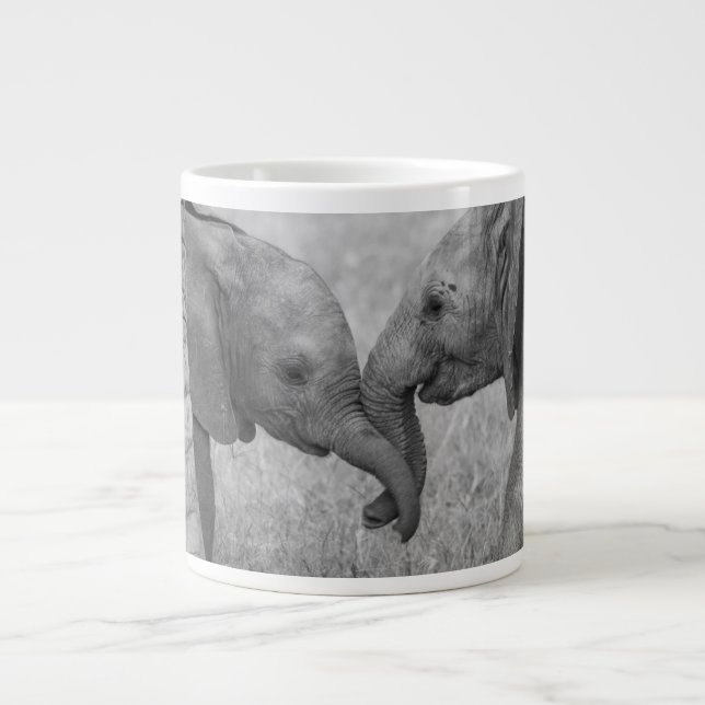 Niedliche Kleintiere | Gruß von Baby Elephants Jumbo-Tasse (Vorderseite)