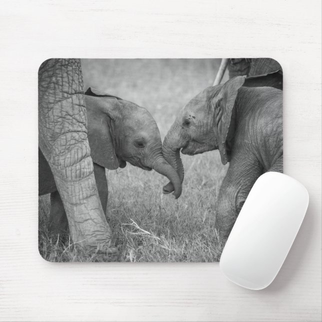 Niedliche Kleintiere | Gruß von Baby Elephants Mousepad (Mit Mouse)