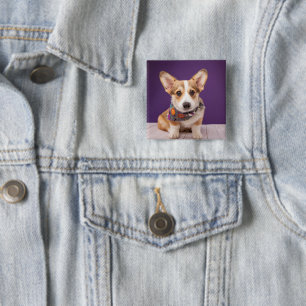 Niedliche Kleintiere Halloween Corgi Button