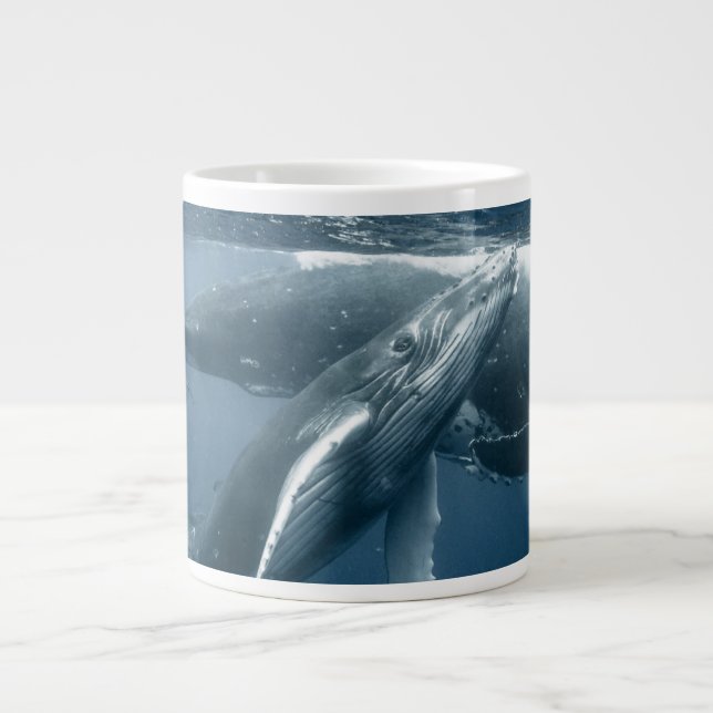 Niedliche Kleintiere | Humpback Whale Calf Jumbo-Tasse (Vorderseite)