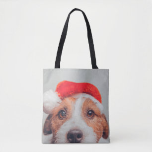 Niedliche Kleintiere   Jack Russell Dog Santa Clau