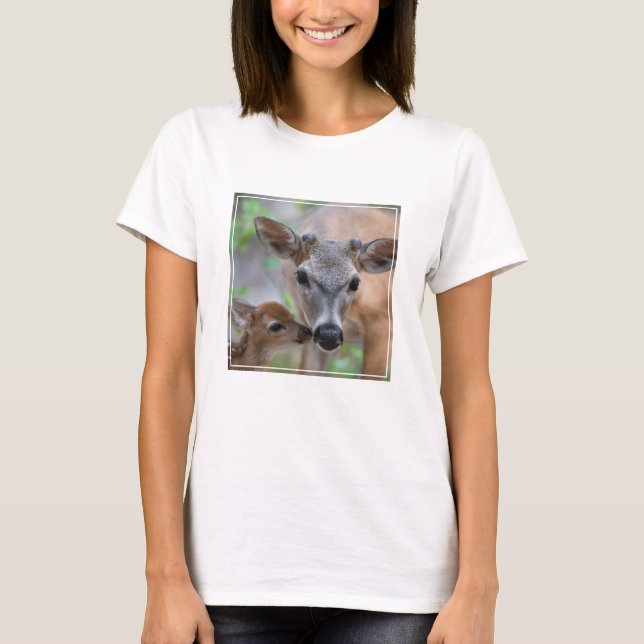 Niedliche Kleintiere | Key Deer Stag & Fawn T-Shirt (Vorderseite)
