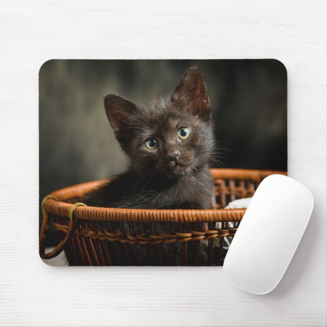 Niedliche Kleintiere | Kitten in Basket Mousepad (Mit Mouse)