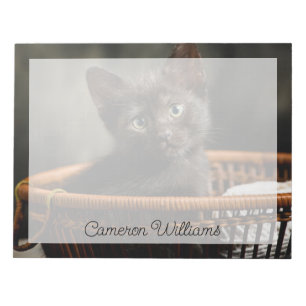 Niedliche Kleintiere Kitten in Basket Notizblock