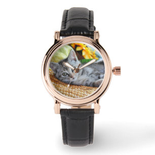 Niedliche Kleintiere   Kitten Lounges Armbanduhr