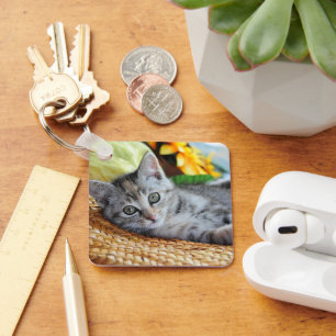 Niedliche Kleintiere Kitten Lounges Schlüsselanhänger