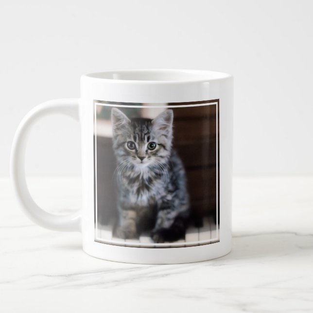 Niedliche Kleintiere | Kitten on Piano Keys Jumbo-Tasse (Links)