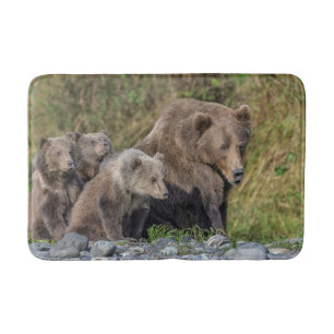 Niedliche Kleintiere   Kodiak Mama Bear & Cubs Badematte