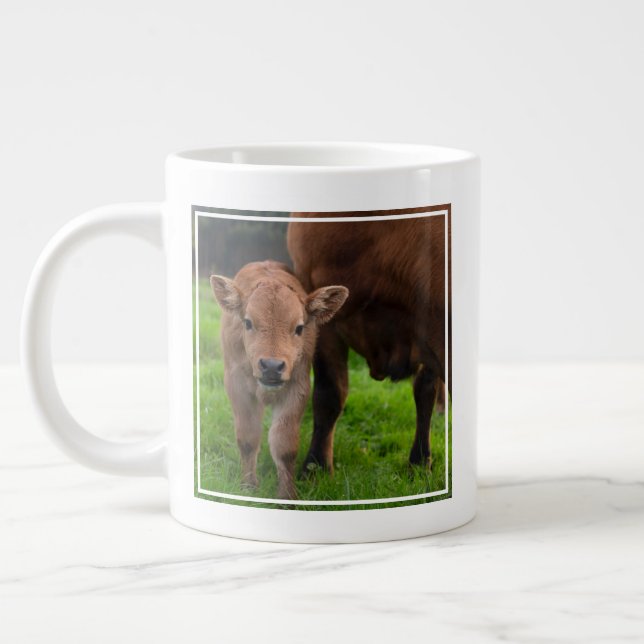 Niedliche Kleintiere | Kuh und Kalb Jumbo-Tasse (Links)