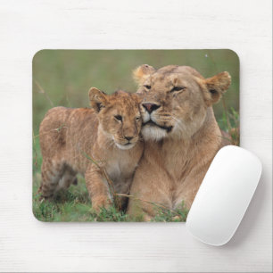 Niedliche Kleintiere   Lion Cub & Mother Mousepad